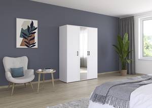 Armoire Voyager avec miroir Blanc alpin - Largeur : 140 cm - Sans tiroir