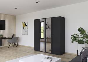 Armoire Voyager avec miroir Gris métallisé - Largeur : 187 cm - Sans tiroir