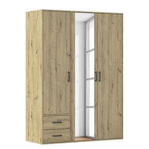 Armoire Voyager avec miroir Imitation chêne Artisan - Largeur : 140 cm - Avec tiroirs