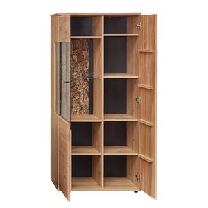 Highboard Cuito Esche teilmassiv - Glastür links