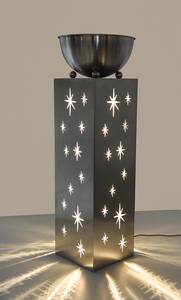 LED-Pflanzsäule Sterne Edelstahl - Silber
