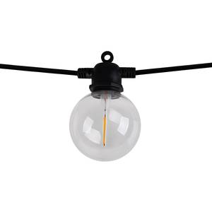 Lanterna a luce solare Cadena Materiale plastico - Nero - 10 punto luce - Bianco caldo