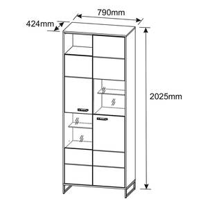 Wandmeubelset Begod 3-delig Havel-eikenhouten look/grafietkleurig