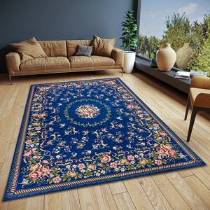 Kurzflorteppich Nour Polyester / Baumwolle - Blau - 120 x 180 cm