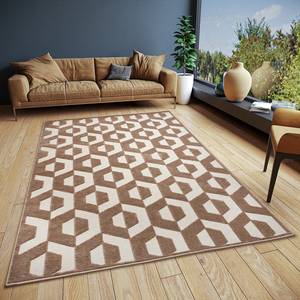 Kurzflorteppich Hexa Polypropylen / Latex - Beige - 67 x 120 cm