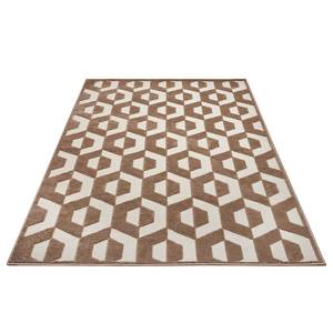 Kurzflorteppich Hexa Polypropylen / Latex - Beige - 67 x 120 cm