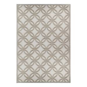 Kurzflorteppich Circle Polypropylen / Latex - Beige - 160 x 235 cm