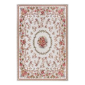 Kurzflorteppich Nour Polyester / Baumwolle - Creme - 60 x 90 cm