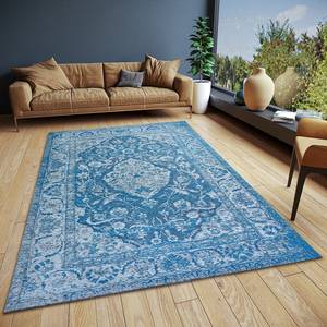 Kurzflorteppich Mahat Polyester / Baumwolle - Blau - 160 x 235 cm