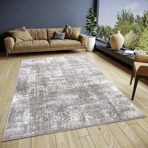 Kurzflorteppich Style Polyester / Latex - Grau / Braun - 160 x 235 cm