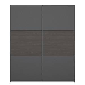 Schwebetürenschrank Miro Eiche Schwarz Dekor / Grau - Breite: 175 cm