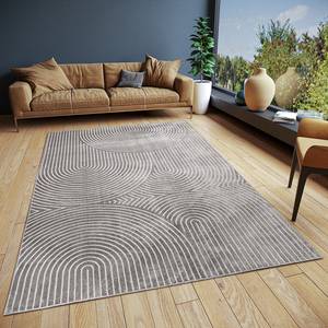 Kurzflorteppich Faron Viscose / Baumwollstoff - Grau - 120 x 160 cm