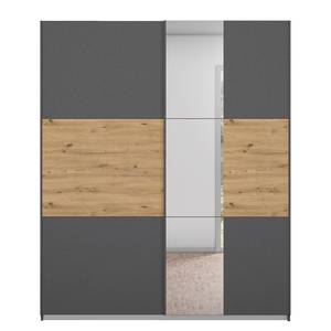 Schwebetürenschrank Miro mit Spiegel Grau / Eiche Artisan Dekor - Breite: 175 cm