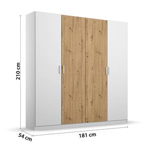 Drehtürenschrank Miro Eiche Artisan Dekor / Alpinweiß  - Breite: 181 cm