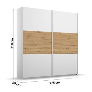 Schwebetürenschrank Miro Eiche Artisan Dekor / Alpinweiß  - Breite: 175 cm