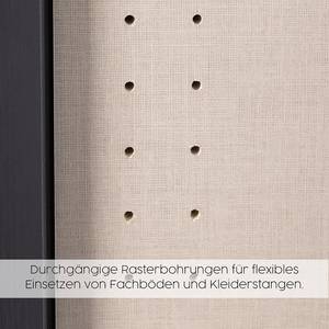 Drehtürenschrank Miro Eiche Artisan Dekor / Eiche Schwarz Dekor - Breite: 181 cm