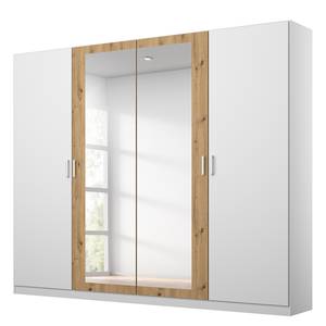 Drehtürenschrank Miro mit Spiegel Eiche Artisan Dekor / Alpinweiß  - Breite: 226 cm