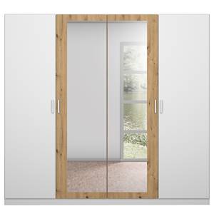 Drehtürenschrank Miro mit Spiegel Eiche Artisan Dekor / Alpinweiß  - Breite: 226 cm