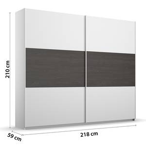 Schwebetürenschrank Miro Eiche Schwarz Dekor / Weiß - Breite: 218 cm