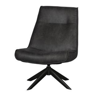 Fauteuil Skyler Acier / Imitation cuir - Noir