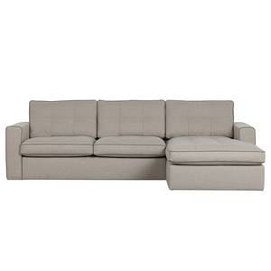 Ecksofa Lisa Strukturstoff - Taupe - Longchair davorstehend rechts