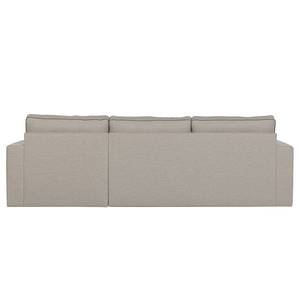 Ecksofa Lisa Strukturstoff - Taupe - Longchair davorstehend rechts