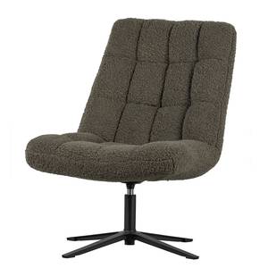 Fauteuil Job staal/bouclé - Donkergroen