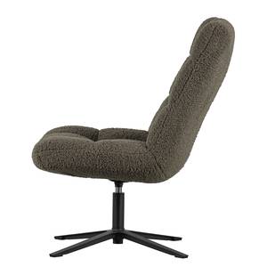 Fauteuil Job staal/bouclé - Donkergroen