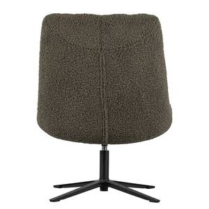 Fauteuil Job staal/bouclé - Donkergroen