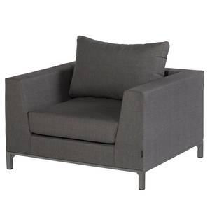 Loungefauteuil Sicilie aluminium/vlakweefsel - Donkergrijs