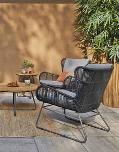 Fauteuils de jardin Grace - Lot de 2 B Acier / Textile - Anthracite