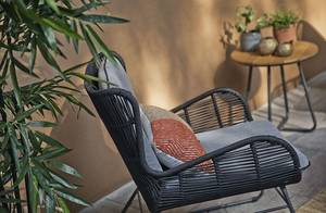 Fauteuils de jardin Grace - Lot de 2 B Acier / Textile - Anthracite