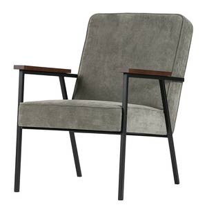 Fauteuil Sally ijzer/ribfluweel - grijs