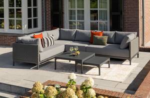 Loungesofa Domino 3-teilig Aluminium / Webstoff - Grau