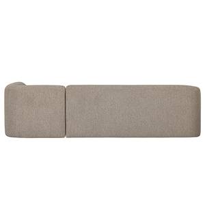 Ecksofa Sloping Strukturstoff - Hellbraun - Ottomane davorstehend rechts