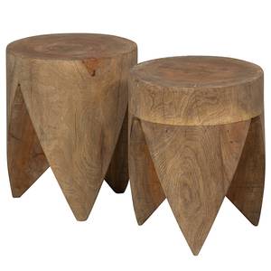 Beistelltisch Trunk 2er-Set Mangoholz Massiv - Braun