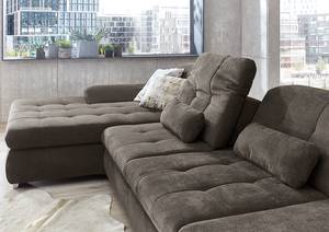 Ecksofa Calstar mit Longchair Webstoff Porcia: Anthrazit - Longchair davorstehend links - Ohne Schlaffunktion