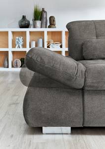 Ecksofa Calstar mit Longchair Webstoff Porcia: Grau - Longchair davorstehend rechts - Ohne Schlaffunktion