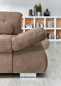 Ecksofa Calstar mit Longchair Webstoff Porcia: Latte Macchiato - Longchair davorstehend links - Ohne Schlaffunktion