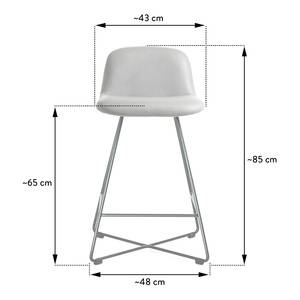 Barstuhl Cross Polyester / Metall - Dunkelgrau