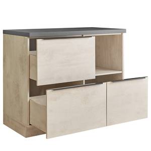 Meuble bas Captiva 1 compartiment ouvert Blanc Chromix / Anthracite Chromix