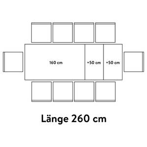 Esstisch Paris Schiefergrau - Breite: 260 cm - Ausziehbar