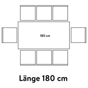 Esstisch London Schiefergrau - Breite: 180 cm - Keine Funktion