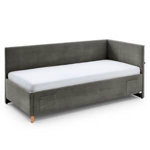 Letto Cool Velluto a coste Scota: antracite - 140 x 200cm - Senza rete a doghe