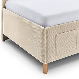 Letto Cool Velluto a coste Scota: crema - 140 x 200cm - Senza rete a doghe