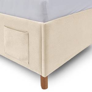 Gestoffeerd bed Cool Corduroy Scota: Crèmekleurig - 140 x 200cm - Met lattenbodem