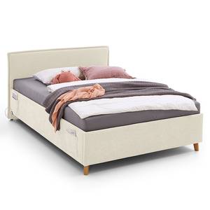 Gestoffeerd bed Fun Geweven stof Cieli: Crèmekleurig - 90 x 200cm - Zonder lattenbodem