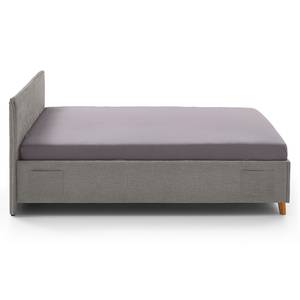 Gestoffeerd bed Fun Geweven stof Cieli: Grijs - 140 x 200cm - Zonder lattenbodem