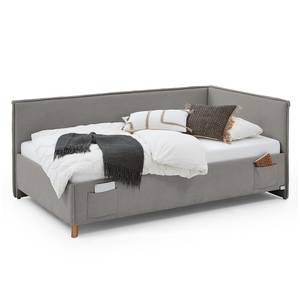 Letto Fun Tessuto Cieli: grigio - 120 x 200cm - Con rete a doghe