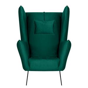 Fauteuil Caleta Tissu - Velours Onoli: Vert vieilli - Avec repose-pieds